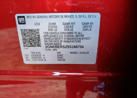 2025 Chevrolet Blazer Rs from USA, damaged, VIN 3GNKBERS2SS166754